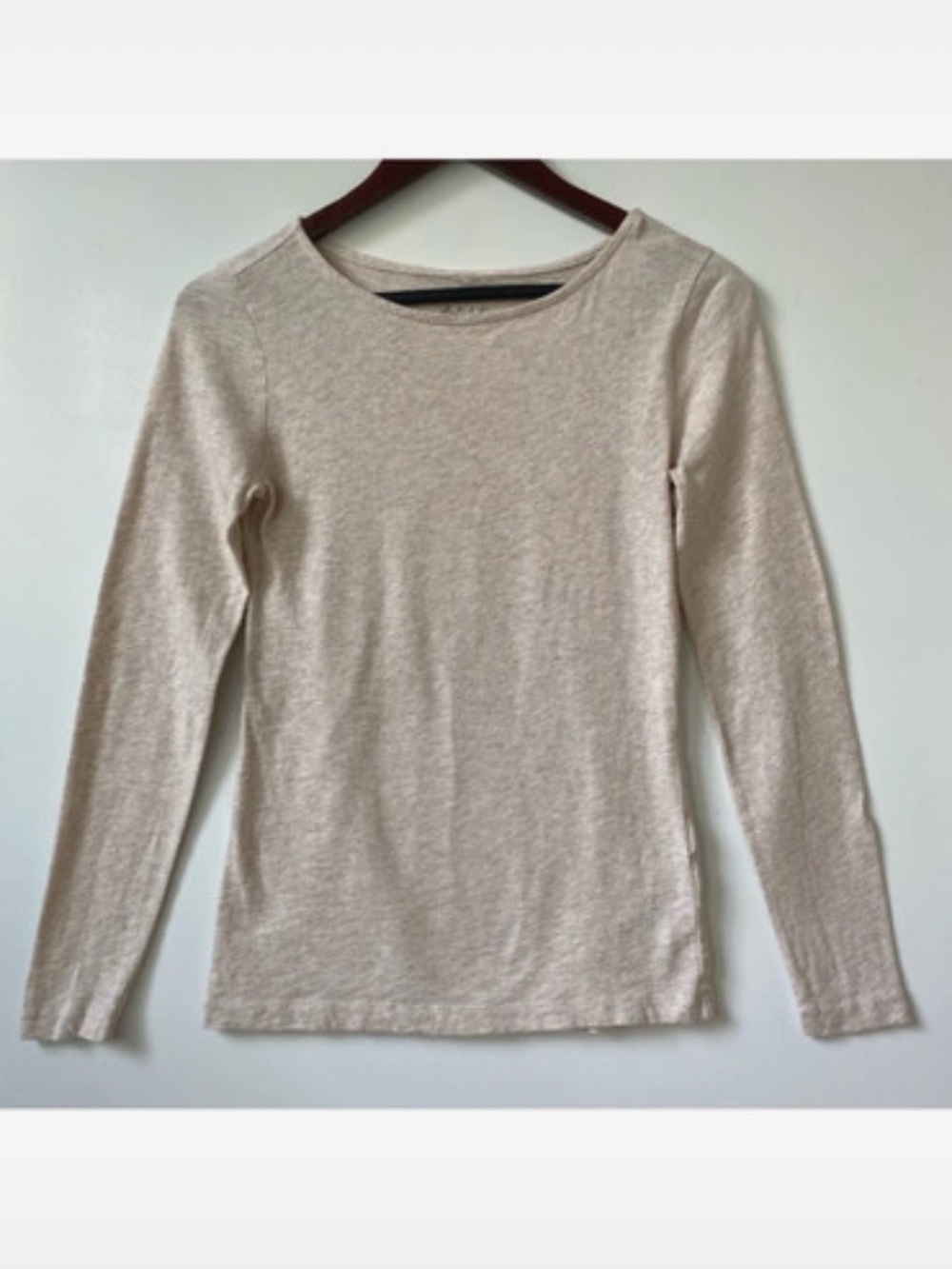 J. Crew Women's Long-Sleeve Crewneck Top in Light Taupe